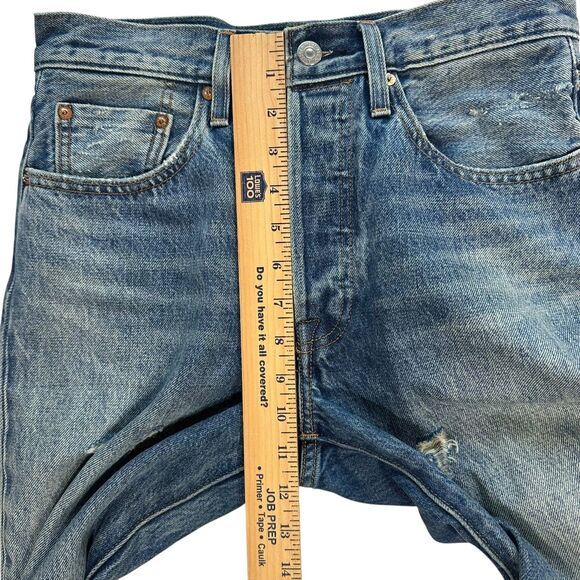 Levis 501 Jeans Womens SELVEDGE White Oak Cone Denim Button Fly Skinny 26 x 28 - Picture 12 of 16